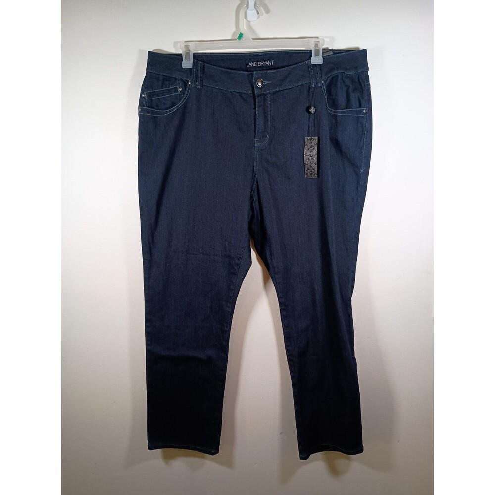 NWT Lane Bryant Dark Wash Slim Straight Average Womens Jeans Plus Size 24